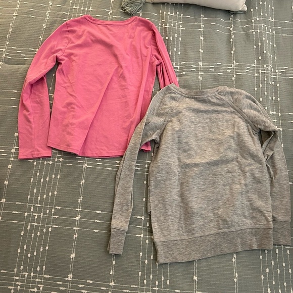 Lot of 2 Girls' Pink and Gray Long Sleeve Tops size 7/8 - Picture 4 of 4